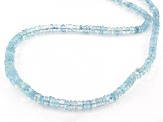 Rondelle Aquamarine Rhodium Over 14k White Gold Beaded Necklace