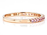 Pink Sapphire 14k Rose Gold Band Ring 0.24ctw