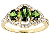 Green Tourmaline 10k Yellow Gold Ring 1.38ctw