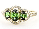 Green Tourmaline 10k Yellow Gold Ring 1.38ctw