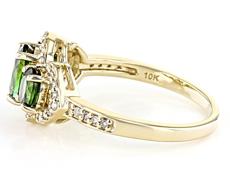 Green Tourmaline 10k Yellow Gold Ring 1.38ctw