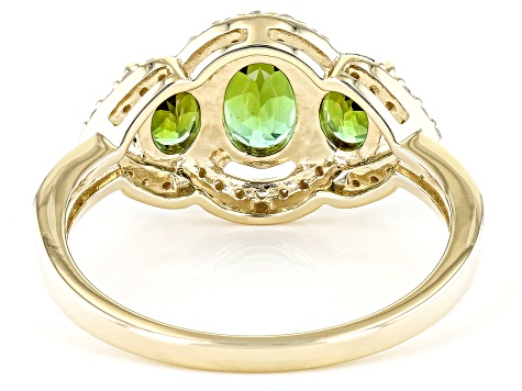 Green Tourmaline 10k Yellow Gold Ring 1.38ctw