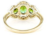 Green Tourmaline 10k Yellow Gold Ring 1.38ctw