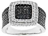 Black Spinel Rhodium Over Sterling Silver Ring 1.59ctw