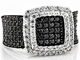 Black Spinel Rhodium Over Sterling Silver Ring 1.59ctw