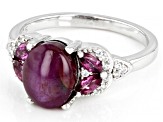 Red Ruby Rhodium Over Sterling Silver Ring 0.47ctw