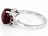 Red Ruby Rhodium Over Sterling Silver Ring 0.47ctw