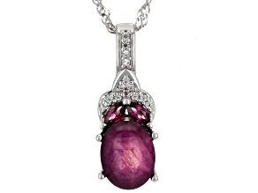 Red Ruby Rhodium Over Silver Pendant With Chain 4.20ctw