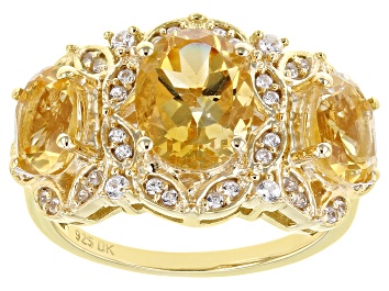 Picture of Yellow Citrine 18k Yellow Gold Over Sterling Silver Ring 2.98ctw