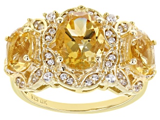 Yellow Citrine 18k Yellow Gold Over Sterling Silver Ring 2.98ctw