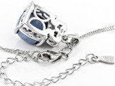Blue Opal Rhodium Over Sterling Silver Pendant With Chain