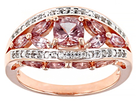 Pink Color Shift Garnet 18K Rose Gold Over Sterling Silver Ring 2.01ctw