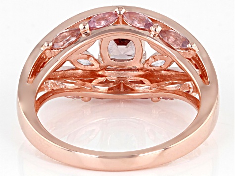 Pink Color Shift Garnet 18K Rose Gold Over Sterling Silver Ring 2.01ctw