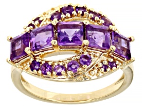 Purple Amethyst 18K Yellow Gold Over Sterling Silver Ring 1.80ctw