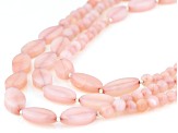 Pink Opal Rhodium Over Sterling Silver Necklace