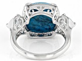 Blue Turquoise Rhodium Over Sterling Silver Ring 0.81ctw