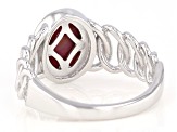 Pink Tigers Eye Rhodium Over Sterling Silver Ring