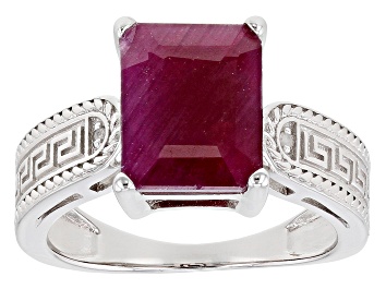 Picture of Red Ruby Rhodium Over Sterling Silver Ring 3.69ctw