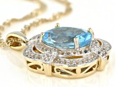 Sky Blue Topaz 18k Yellow Gold Over Silver Pendant With Chain 5.49ctw