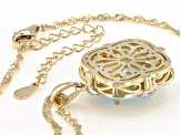 Sky Blue Topaz 18k Yellow Gold Over Silver Pendant With Chain 5.49ctw