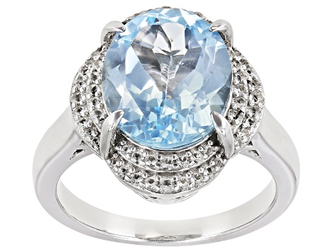 Blue Glacier Topaz Rhodium Over Sterling Silver Ring 5.59ctw - AHH127 ...