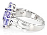 Blue Tanzanite Rhodium Over Sterling Silver Ring 1.32ctw