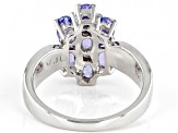 Blue Tanzanite Rhodium Over Sterling Silver Ring 1.32ctw