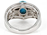 Blue Turquoise Rhodium Over Sterling silver Ring 0.54ctw