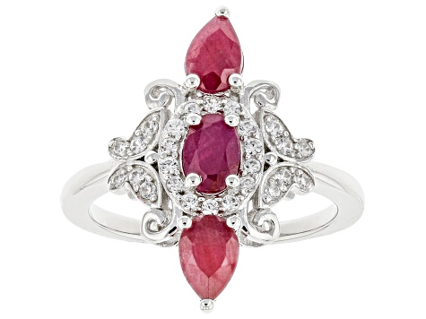 Red Indian Ruby Rhodium Over Sterling Silver Ring 1.92ctw - AHH152