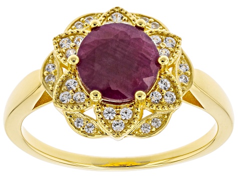 Red Ruby 18k Yellow Gold Over Sterling Silver Ring 2.52ctw