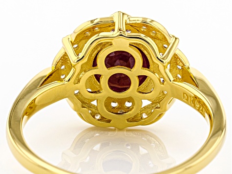 Red Ruby 18k Yellow Gold Over Sterling Silver Ring 2.52ctw
