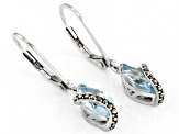 Sky Blue Topaz Rhodium Over Sterling Silver Earrings 2.18ctw