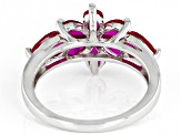 Red Lab Created Ruby Rhodium Over Sterling Silver Ring. 1.80ctw