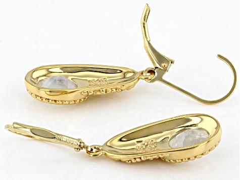 Rainbow Moonstone 18K Yellow Gold Over Sterling Silver Earrings 1.99ctw