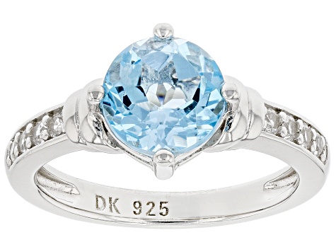 Blue Glacier Topaz Rhodium Over Sterling Silver Ring 2.23ctw