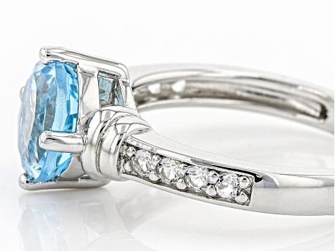 Blue Glacier Topaz Rhodium Over Sterling Silver Ring 2.23ctw