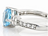 Blue Glacier Topaz Rhodium Over Sterling Silver Ring 2.23ctw