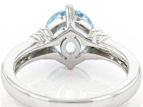Blue Glacier Topaz Rhodium Over Sterling Silver Ring 2.23ctw
