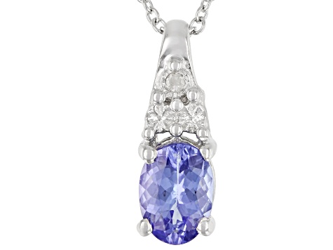 Tanzanite Rhodium Over Sterling Silver Pendant With Chain, Earring, And Ring Set 2.04ctw.