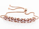 Pink Color Shift Garnet 18K Rose Gold over sterling Silver bolo bracelet 2.98ctw