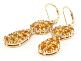 Yellow Citrine 18K Yellow Gold Over Sterling Silver Earrings 5.44ctw