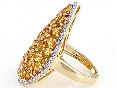 Yellow Citrine 18K Yellow Gold Over Silver Ring 4.44ctw