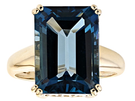 London Blue Topaz Solitaire 10k Yellow Gold Ring 8.07ctw