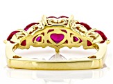 Red Lab Created Ruby 18k Yellow Gold Over Sterling Silver Ring 2.87ctw