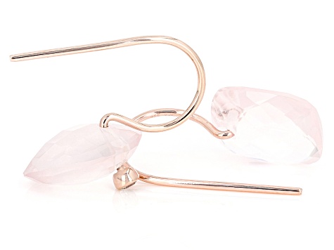 Pink Rose Quartz 18K Rose Gold Over Sterling Silver Earrings 0.15ctw