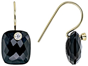 Black Onyx 18K Yellow Gold Over Sterling Silver Earrings 0.15ctw