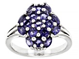 Blue Iolite Rhodium Over Sterling Silver Ring 1.16ctw