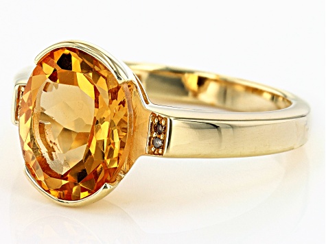 Golden Citrine 18K Yellow Gold Over Sterling Silver Ring 2.76ctw