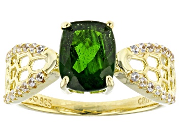 Picture of Green Chrome Diopside 18k Yellow Gold Over Sterling Silver Ring 2.15ctw
