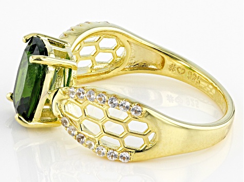 Green Chrome Diopside 18k Yellow Gold Over Sterling Silver Ring 2.15ctw